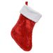 Decoris Kerstsok - rood/wit - 40 cm - pluche - kerstversiering sokken