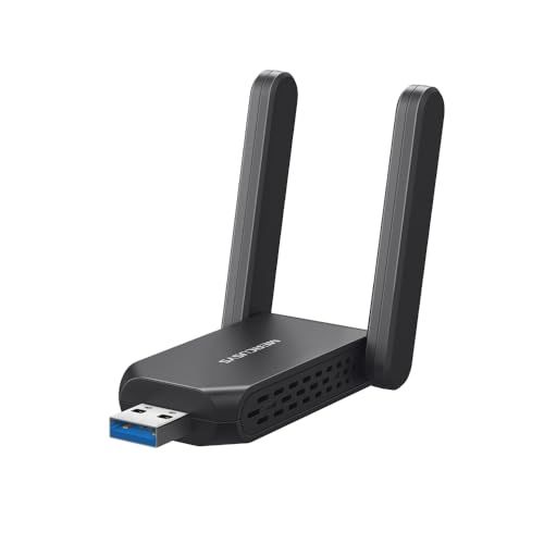 Mercusys MA72XH WLAN-stick voor pc, Wi-Fi 6 AX1800 dual-band WLAN-adapter, 2 × high-performance antennes, USB 3.0, WPA3, MU-MIMO, alleen compatibel met Windows 11/10