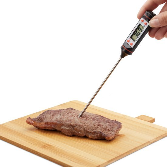 Relaxdays vleesthermometer digitaal - bbq thermometer - keukenthermometer - digitaal zwart
