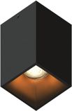 Ledvion LED Opbouwspot Vierkant 80x80mm Zwart Dimbaar GU10 2700K 3W IP20