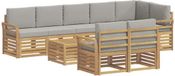 vidaXL Tuinset met 9 zitplaatsen, wit en lichtgrijs, polyester