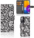 B2Ctelecom Book Case voor Samsung Galaxy M52 Hoesje Black Flowers