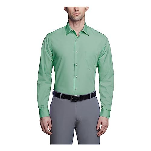 Van Heusen Poplin Fitted Dress Shirt - Men's - Leaf - 44cm Collar - 86-89cm Sleeve