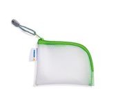 HERMA A7 documententas met rits, waterdichte mini-tas met rits, afsluitbare kunststof documentenmap met rits, semi-transparant, 14 x 10 cm, groen