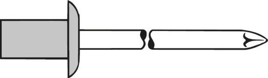 Blindklinknagel Vlakrondkop 4,0x11,0mm GESIPA - 500 stuks