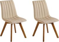 Beliani CALGARY - Chaise de salle à manger - Beige - Set de 2 - Rétro & Vintage