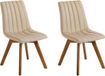 Beliani CALGARY - Eetkamerstoel - Beige - Set van 2 - Retro & Vintage