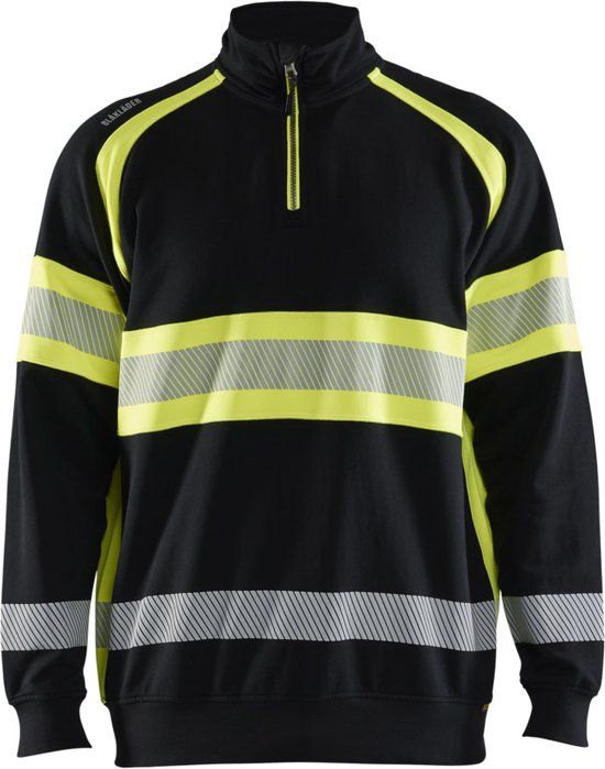 Blåkläder 3553-1158 High vis Sweater - Zwart/High Vis Geel - L