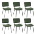 MEUBLE COSY Eetkamerstoelen, set van 6 retro keukenstoelen, ergonomische woonkamerstoel, bureaustoel met rugleuning, zitting van stof, metalen poten, groen, 59,5x45x82cm