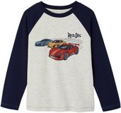 Vertbaudet Jongensshirt met lange mouwen Marineblauw Katoen Maat 152