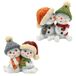 Sneeuwkinderen Dekohelden24 Set van 2 sneeuwkinderen met muts en sjaal in rood, grijs, oranje en groen, zittend (l x b x h) 5,5 x 3,5 x 5,5 cm