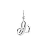 Lucardi Dames Stainless steel bedel letter - Hanger - Staal - Zilverkleurig