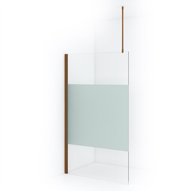 Maxaro Inloopdouche Diamond 110cm 8mm Helder Veiligheidsglas met Matte Strook Koper