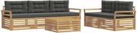 vidaXL - Buiten - bank - set - 6 - st - Wit - en - antracietkleurig