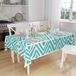 Bonamaison Tafelkleed, Anti-Mold, Sneldrogend, Waterdicht, 100% Polyester Tafellaken, Turkoois, wit, 140 x 160 Cm