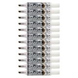 Pentel Maxiflo whiteboard-marker, droog uitwisbaar, brede punt, vloeibare inkt, bruin, 12 stuks