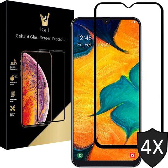 iCall Samsung Galaxy A30 Screenprotector - Tempered Glass - 4 Stuks