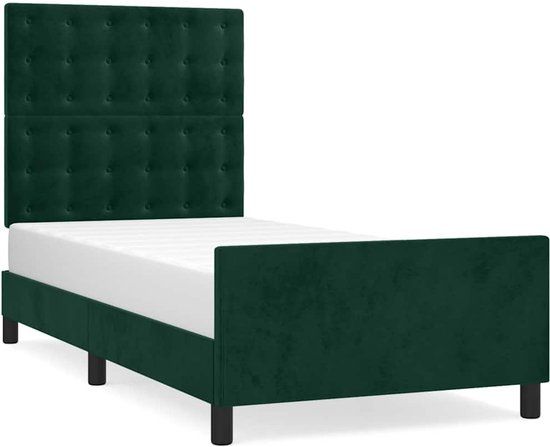 vidaXL Bedframe 80x200 cm fluweel donkergroen