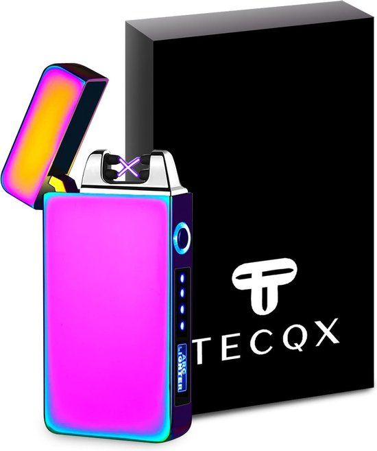 TECQX Elektrische Plasma Aansteker - Rainbow - USB Oplaadbaar - Storm Bestendig