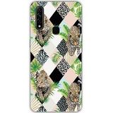 Oppo Bedrukt siliconen hoesje compatibel met Oppo A31 leopard losange