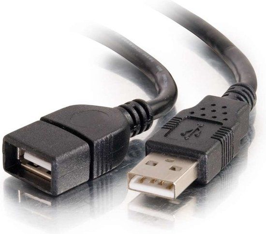 CablesToGo C2G 1m USB 2.0 A mannelijk naar A vrouwelijk verlengkabel - Zwart