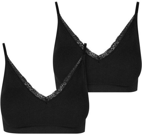Urban Classics Voorgevormde geribde bh (Set van 2) Dames BH - zwart - S