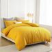 TRANKIELO® - Housse de couette en microfibre jaune – 200 x 220 cm – 2 taies d'oreiller 80 x 80 cm