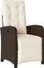 Fauteuil de jardin réglable avec repose-pieds en poly rotin marron
