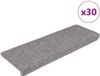 vidaXL - Tapis d'escalier - auto-adhésif - Aspect sisal - 30 pièces - 65x21x4cm - argenté