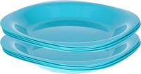 Plasticforte Blauwe Kunststof Dinerborden - 8 Stuks - 21 cm Diameter - Onbreekbaar