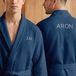 Peignoir gaufré personnalisé pour homme - brodé - bleu - L/XL