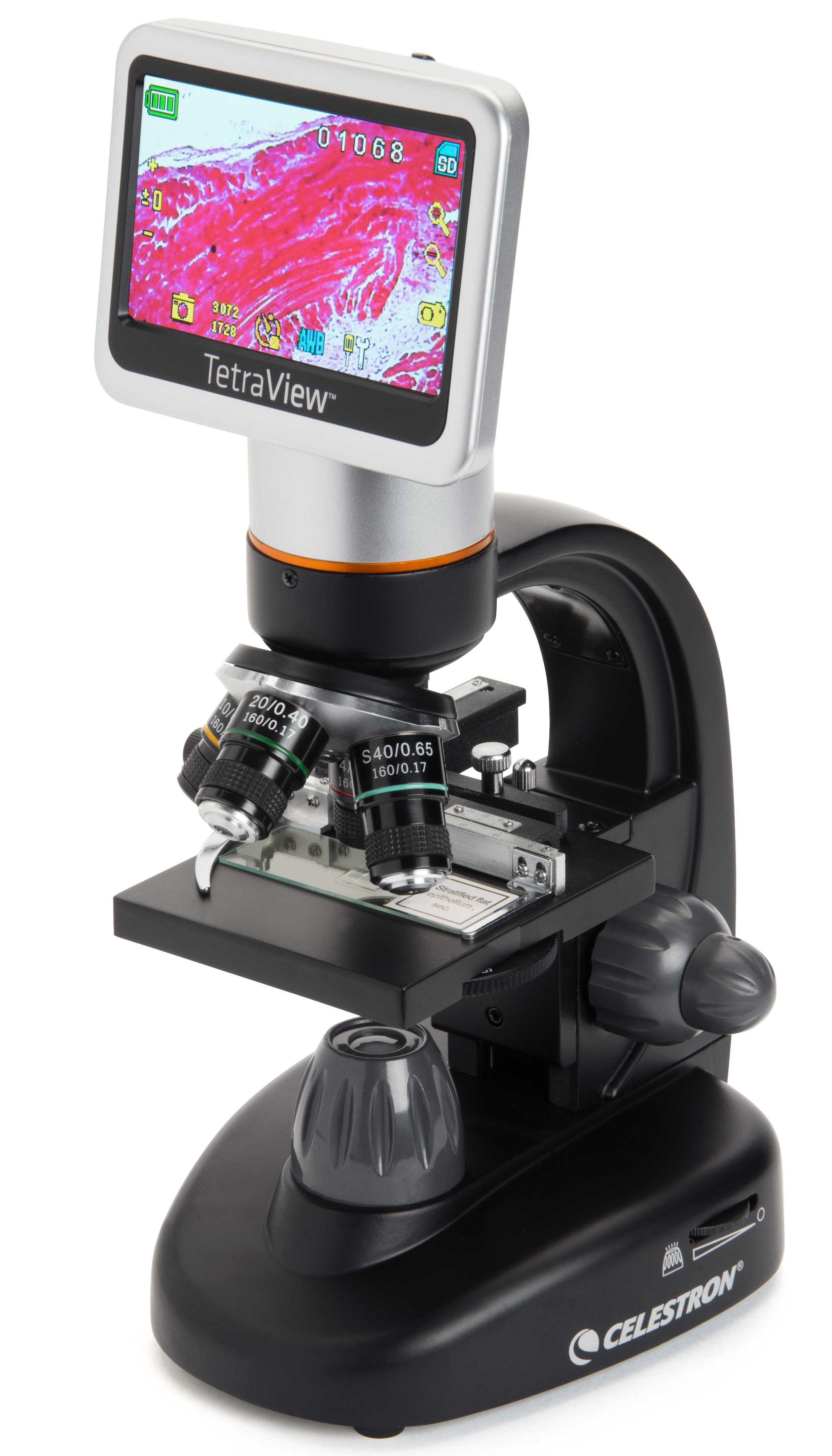 Celestron 44347 - Microscoop - Zwart - 400x Vergroting - USB - Met Camera