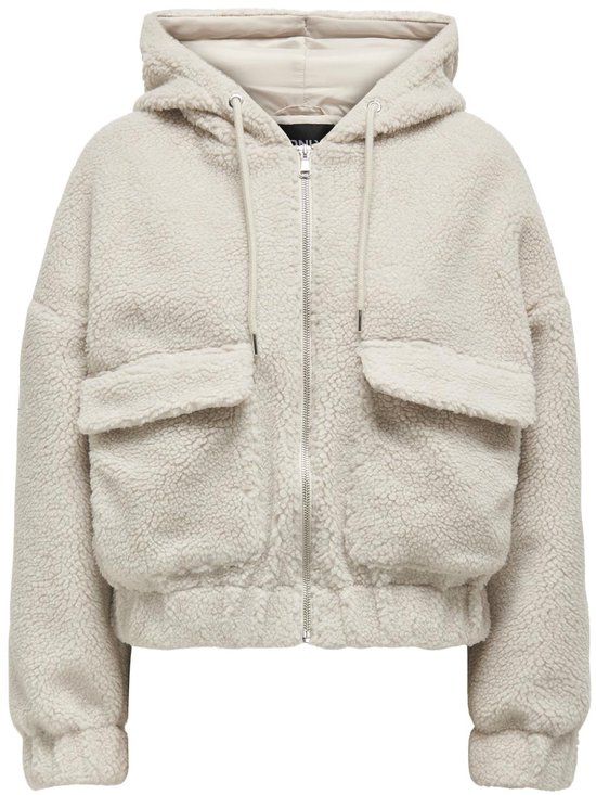ONLY ONLTANJA TEDDY HOOD JACKET OTW NOOS Dames Jas - Pumice Stone - XL