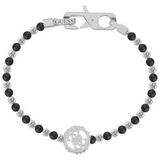 GUESS MODERN STEEL BRACELET WITH ONYX LOG-IN JUMB03037JWSTBK - 20 CM - Staal - Onyx - Unisex - Zilver/Zwart