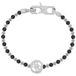 GUESS MODERN STEEL BRACELET WITH ONYX LOG-IN JUMB03037JWSTBK - 20 CM - Staal - Onyx - Unisex - Zilver/Zwart