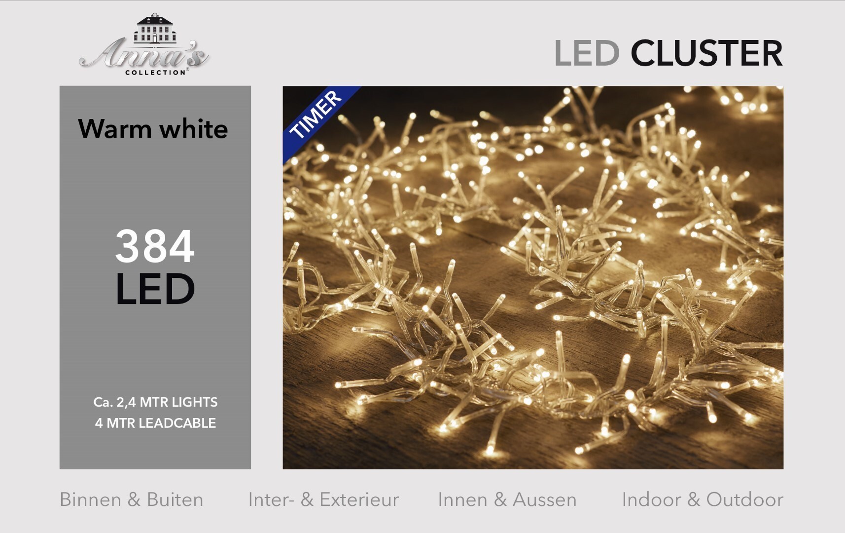 Anna's Collection Clusterverlichting 384 LED s warm wit