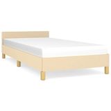 VidaXL Cadre de lit sans matelas, crème, 100x200 cm, tissu