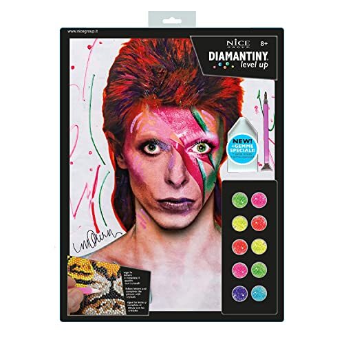 DIAMANTINY Level Up-PLUS Celebrities-activiteiten Crystal Art, Diamond Painting Kit, Bowie, A4, 96461