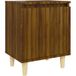 Table de chevet avec pieds en bois chêne marron 40x30x50 cm