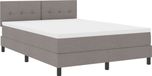 vidaXL Boxspring Bed met Hoofdeinde Taupe 160 x 200 cm Stof