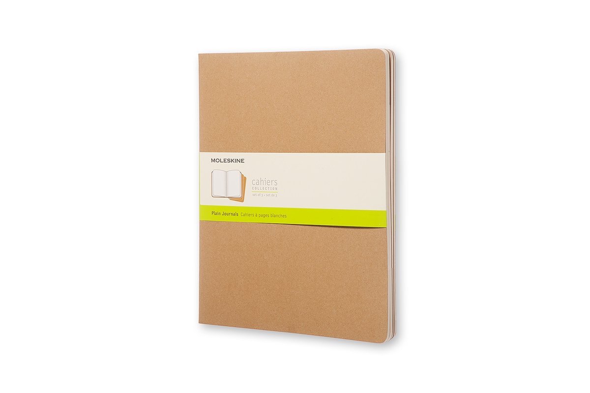 Moleskine Cahier Journals - XXL - Blanco - Bruin - set van 3