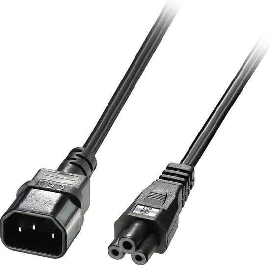 LINDY Stroom Aansluitkabel [1x IEC-stekker - 1x IEC-stekker] 2 m Zwart