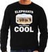 Bellatio Decorations Dieren kudde olifanten sweater zwart heren - elephants are serious cool trui - cadeau sweater olifant/ olifanten liefhebber XXL