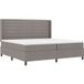 Maison Exclusive Lit à Lattes avec Coffre de Rangement et Tête de Lit en Tissu Taupe 200 x 200 cm