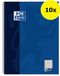Oxford 100050358 Bloc-notes A4, Quadrillé Avec Double Marge, Bleu Foncé, 80 Feuilles, 10 Pièces