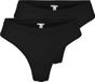 ONLY - ONLPEACHY THONG 2-PACK NOOS ACC - Femme - Culotte - Noir - Taille M