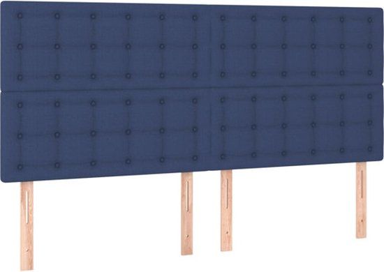 VidaXL Hoofdbord Blauw Polyester/Hout 2000 mm x 50 mm x 1180 mm
