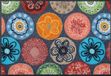 Kleen-Tex Wash+Dry Coralis Deurmat - 50 x 75cm - Blauw/Grijs/Oranje/Rood