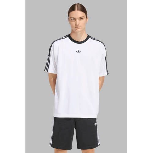 adidas Originals boxy T-shirt met logo - wit/zwart
