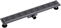 BES LED Douchegoot met Rooster - Leoni Trun - 70cm - Vloerflens - RVS - Gunmetal Grijs